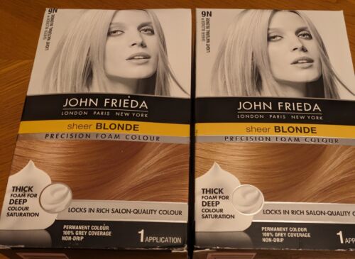John Frieda Precision Foam Permanent Hair Color 9N Dark Natural Blonde 2 Box Lot - Picture 1 of 5