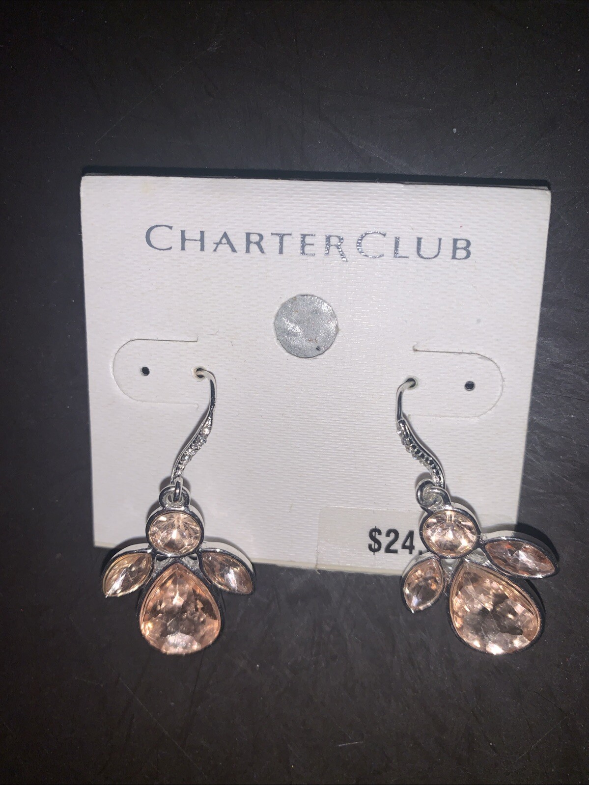 Charter Club Light Pink Crystal angel Dangling Earrings