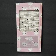 NEW Meow LED String Lights Original Box Kitty Cat Lover Lighting 10' Long