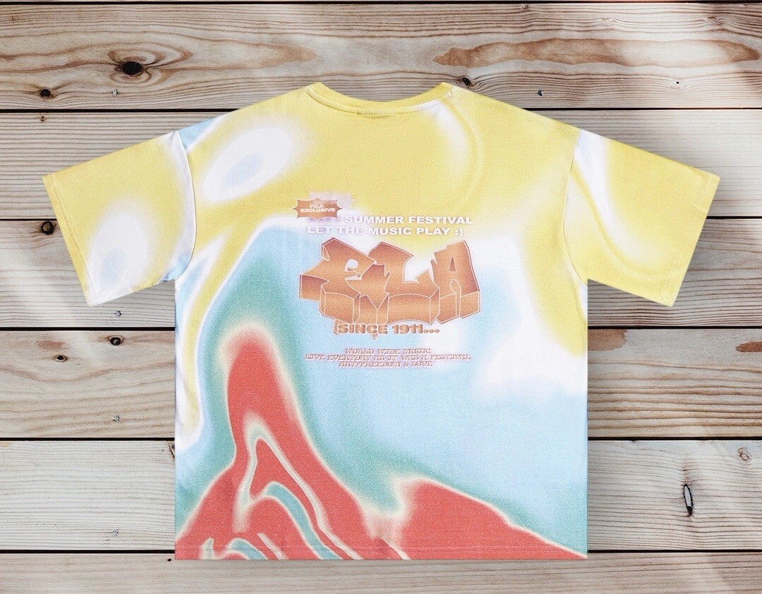 T shirt Fila Goldfi cravatta Die Rave Festival estate taglia XL XXL