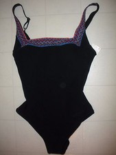 GOTTEX Black Creole 1 Pc Square Neck Tank Swimsuit Sz 10 NWT