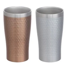 Maebata Pair Metal Thermo Tumbler Bronze & Silver 340ml 29827 Stainless Steel