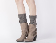 Winter tassel Boots Toppers Women Leg Warmer Knitted Socks Xmas Crochet Leggings