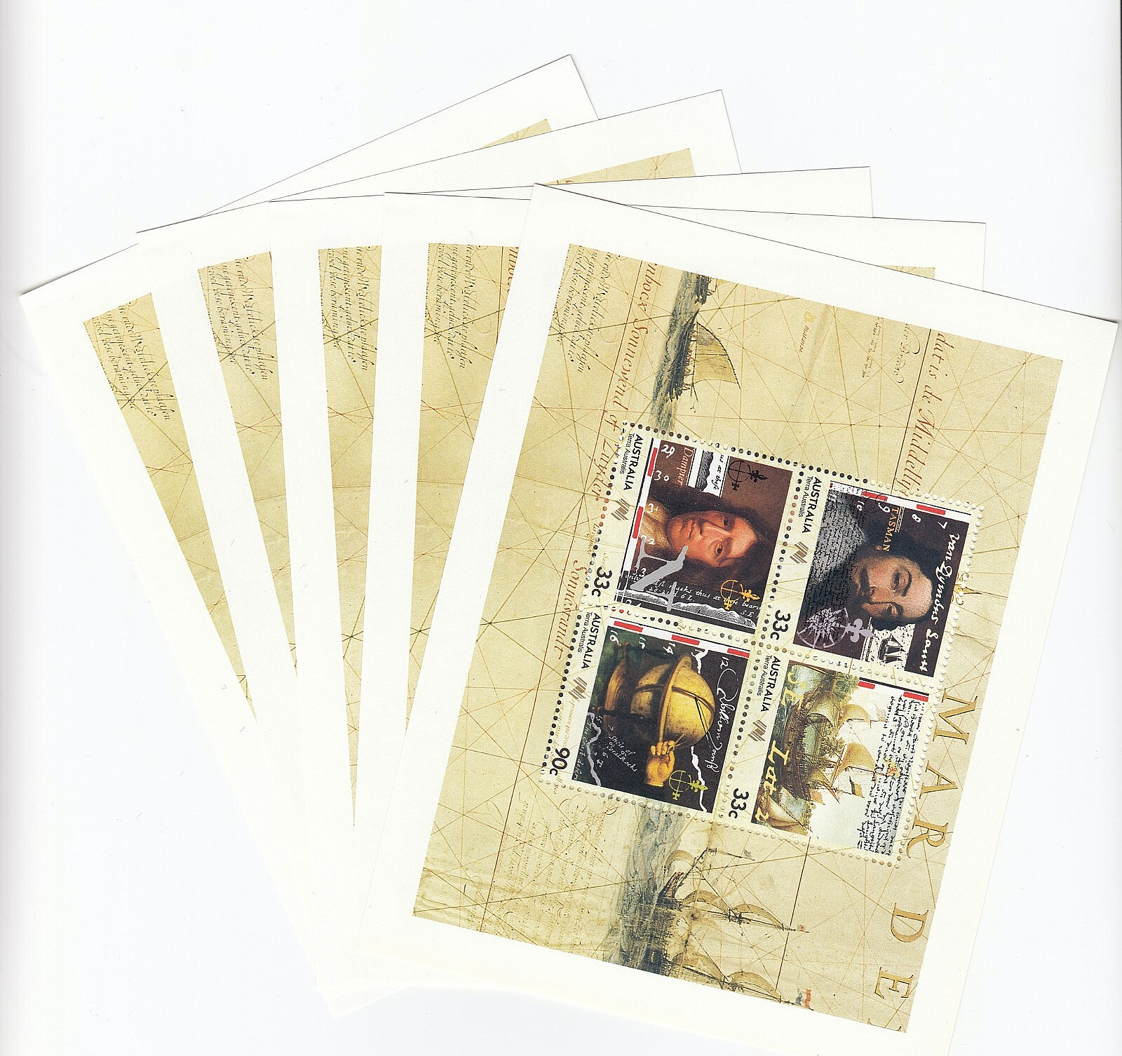 1985 BICENTENNIAL COLLECTION 'TERRA AUSTRALIS - NAVIGATORS' - 5 MINT MINI SHEETS