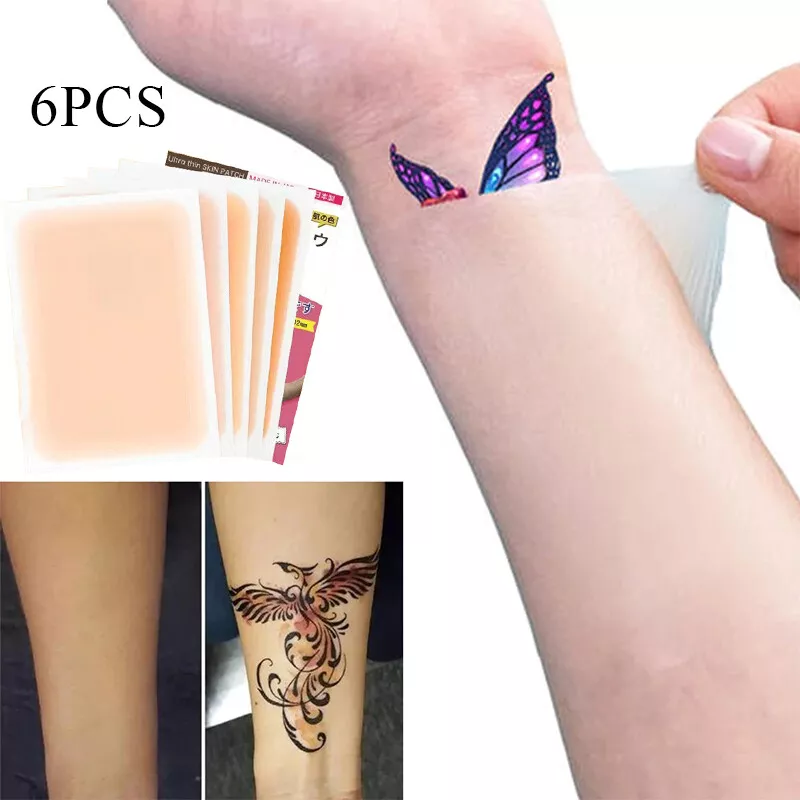 6 PIEZAS Cubierta de tatuaje Corrector de cicatrices Pegatina Portátil Resistente al Agua Piel Color Au ⭐