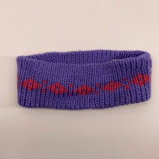 Retro pink purple knit ear warmer headband