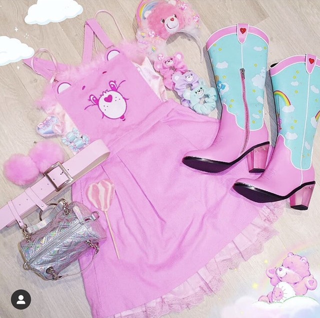 Dolls Kill Care Bears Pink Overall Dress eBay