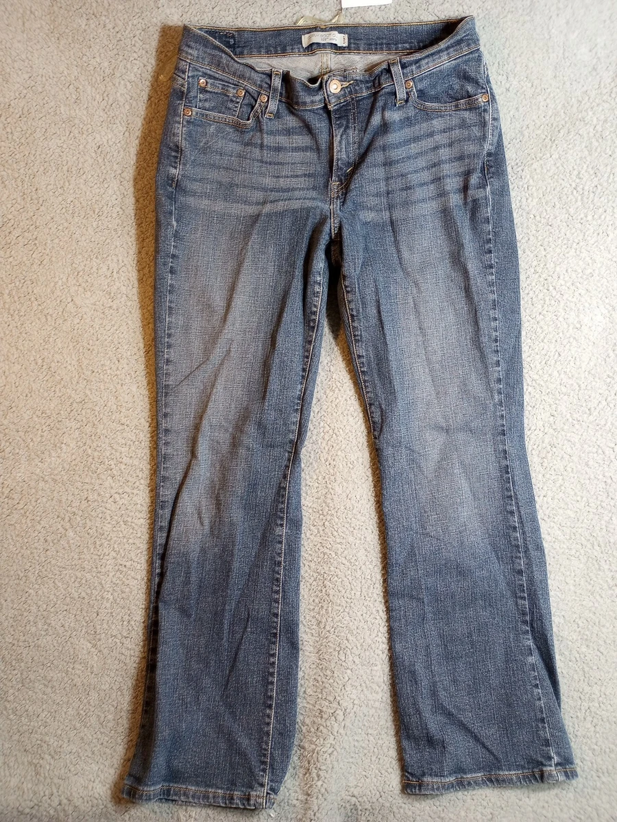 Levi s 529 Curvy Boot Cut Jeans Size 14 Mid Rise Dark Wash Denim