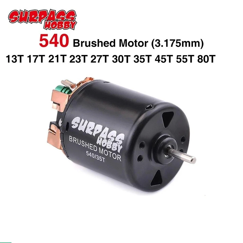 Surpass Hobby Waterproof Brushed Motor  540/550+ESC 60/80A combo for RC car 1/10 - Immagine 2 di 4