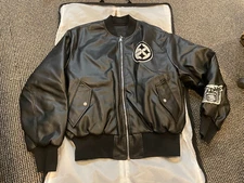 JEFF HAMILTON PITTSBURGH STEELERS NFL REVERSIBLE LEATHER JACKET NEVER WORN LARGE