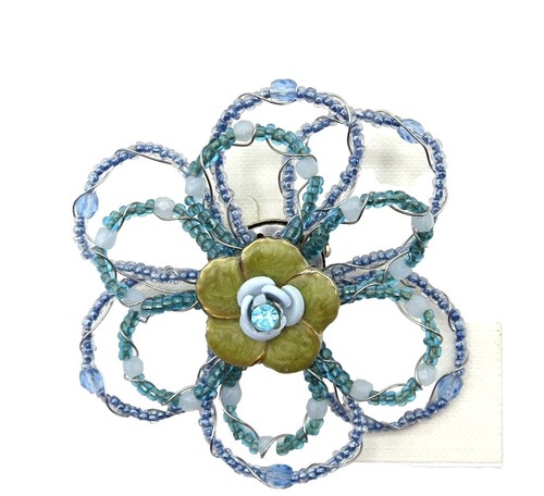 Broche Unique Zibellini - Chien Caniche Géant Avec Roses Et Horloge - Peinture Main, Strass - Neuf Sans Emballage