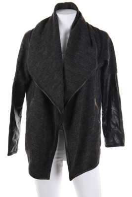 Peace n´ Love Jacket Faux Leather Details M grey