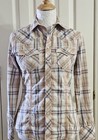 True Religion Pearl Snap Button Down Long Sleeve Size S Women's Plaid Shirt