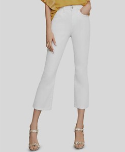 white cropped bootcut jeans