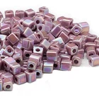 100 MIYUKI CUBE BEADS OPAQUE RAINBOW VIOLET 4MM