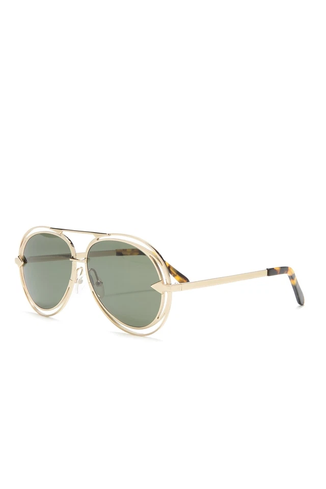 Óculos de sol Karen Walker Jacques 57 mm verde dourado 154168 - Imagem 4 de 4