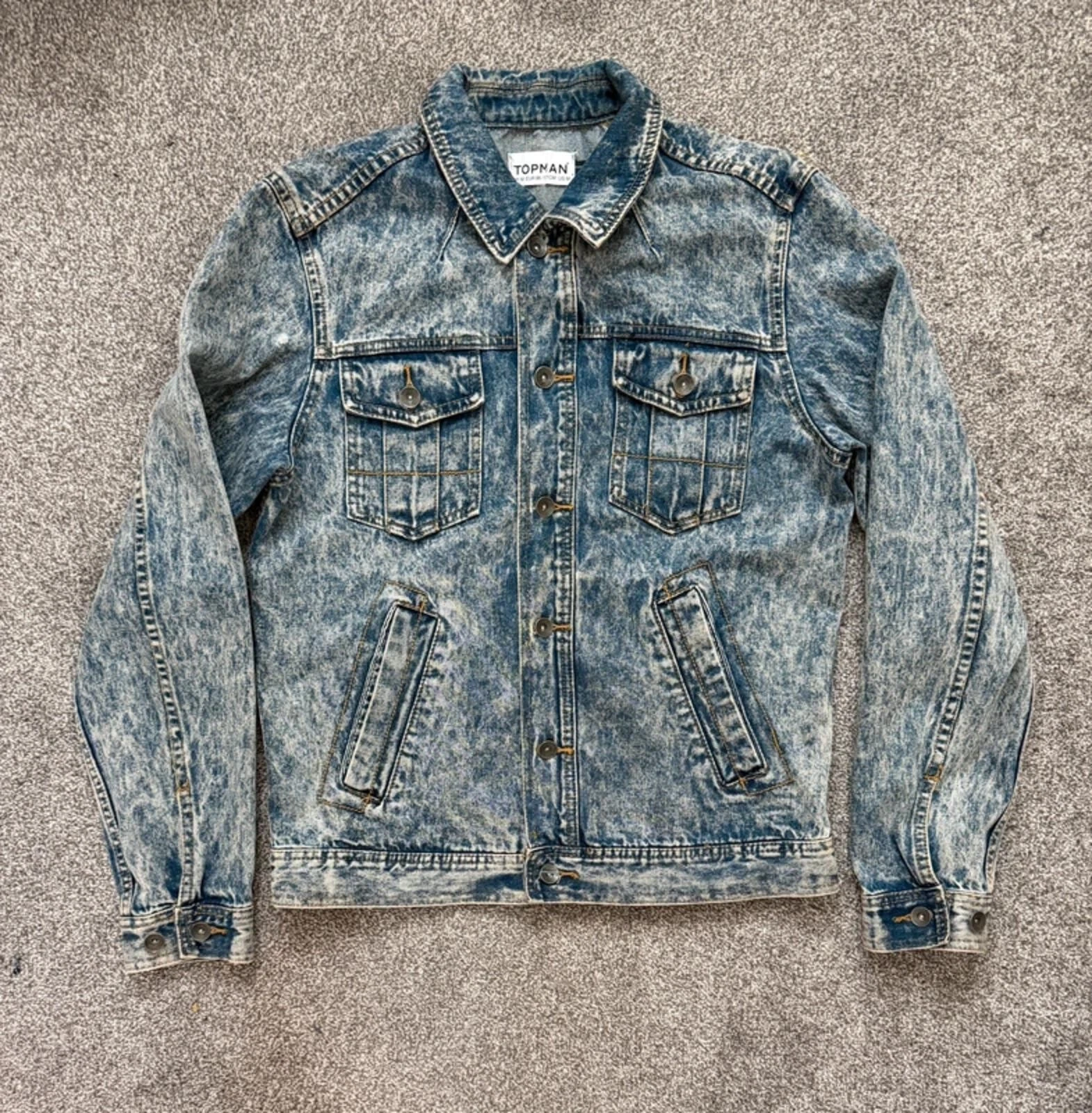Topman acid wash denim jean jacket M bomber
Opens in a new window or tab