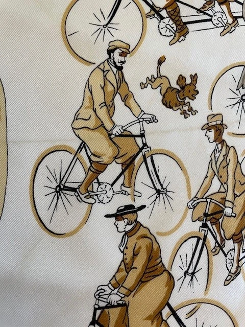 Hermes silk twill scarf bicycles Les Becanes - Image 3 of 4