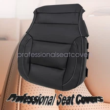 Black Leather Driver Bottom Seat Cover Replacement For 2014-2019 Chevy Silverado