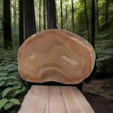 Vintage Men’s Tie Tack with Banded Agate Stone  1"– Natural Cabochon Pin