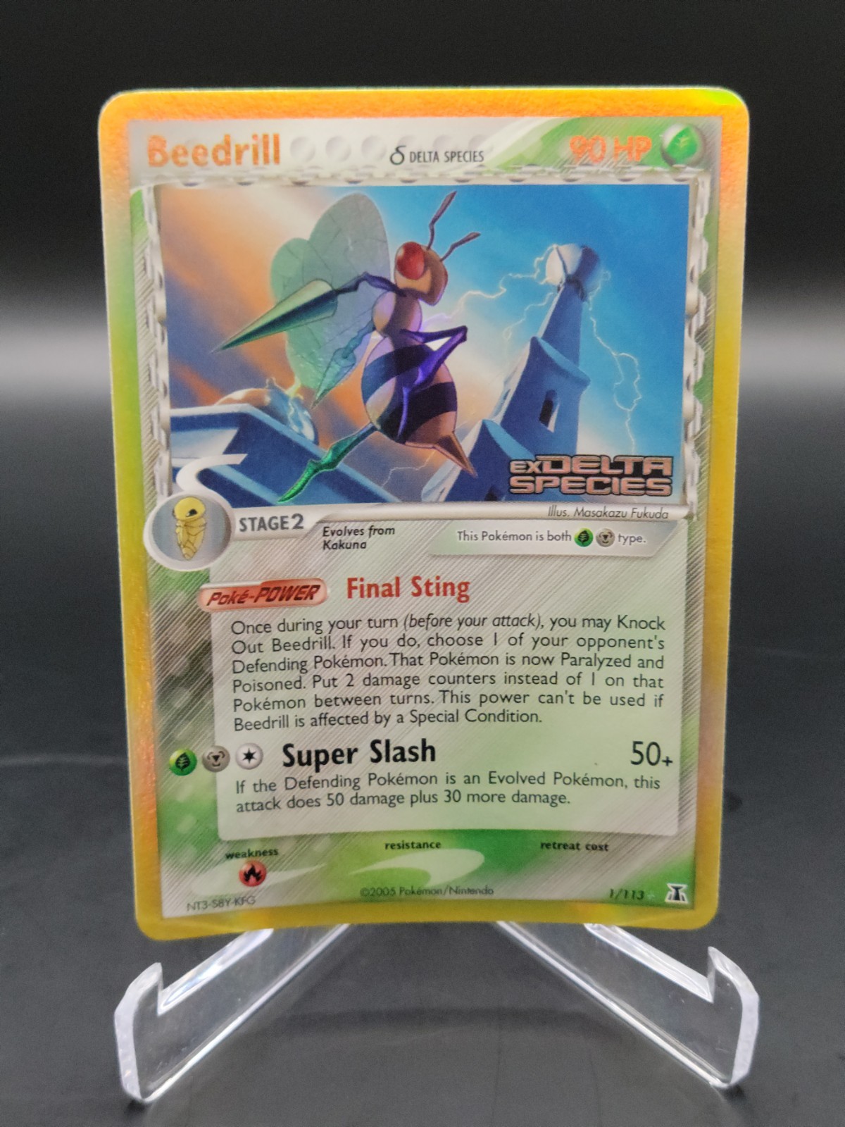 Beedrill Pokémon EX Delta Species 1/113 Reverse Holo Stamped LP