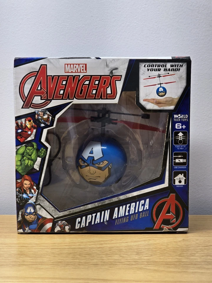 Marvel Vengadores Capitán América Flying UFO Ball World Tech Toys Edades 6+ Foto 2 de 4