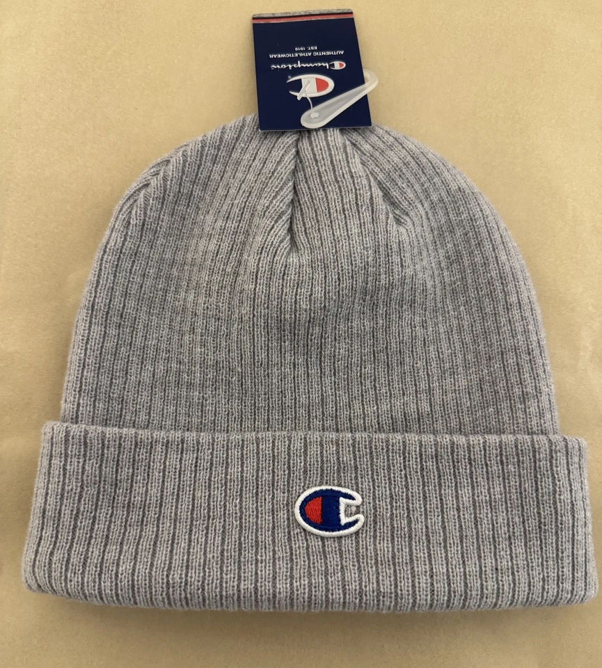 Champion C 标志罗纹铐帽男式男女通用灰色全新 CS4003 — 第 2/4 张图片