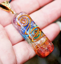 7 Chakra Orgone Pendant Energy Healing EMF Protection Pendant Unisex Necklace