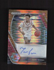 2021 Panini Prizm Draft Picks Tahj Eaddy Draft Picks AUTO Orange Pulsar #/49