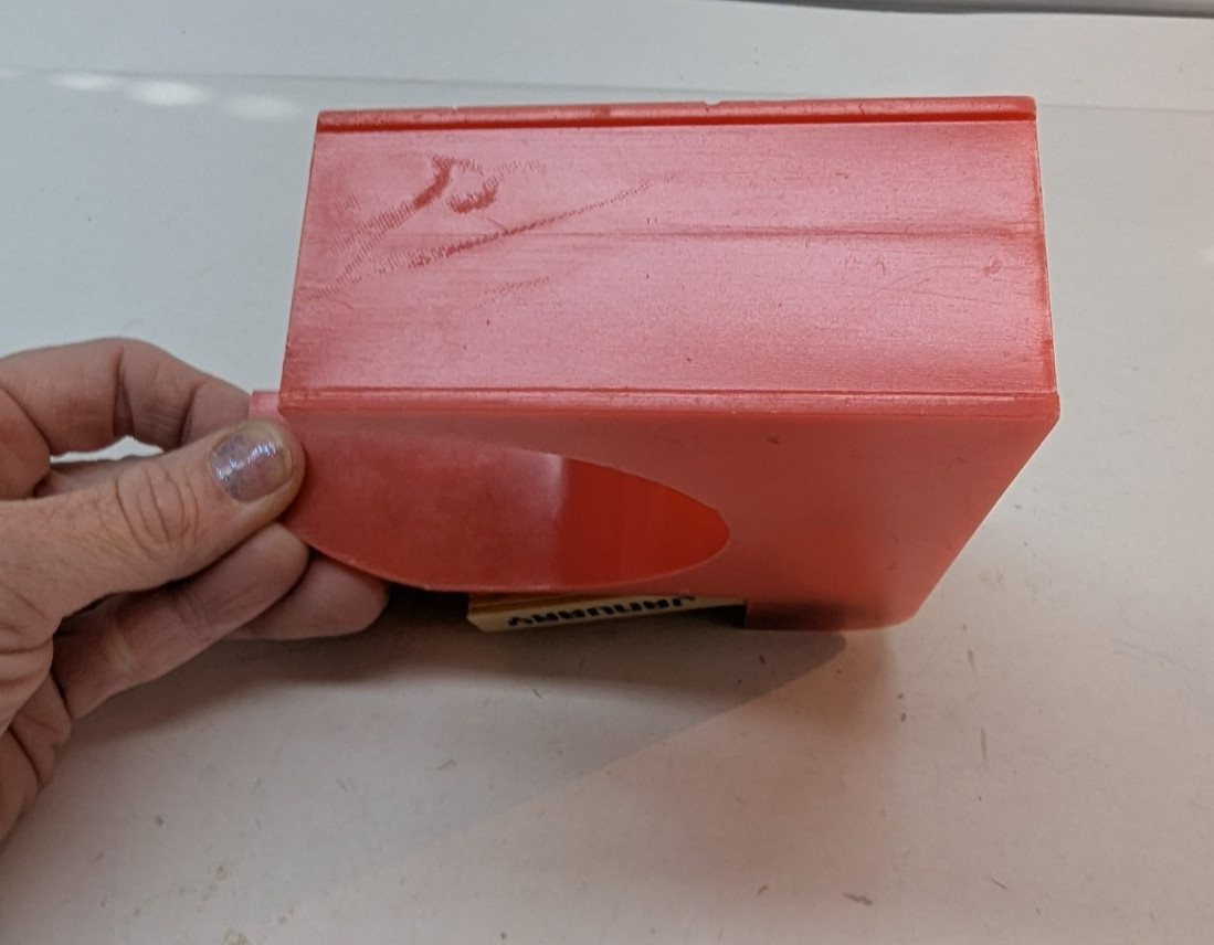 Vintage Mid Century MCM Mod Perpetual Flip Calendar Red Plastic Hong Kong