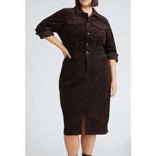 NWT Universal Standard Dakota Stretch Corduroy Dress Brown Size XL (26 - 28)