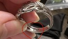Vintage RJ Graziano 925  Leaf Filigree Band Ring 3 Diamond Accents Size 8 — photo 9