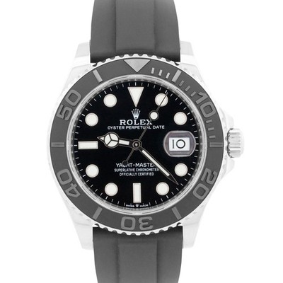 2019 PAPERS Rolex Yacht-Master BLACK 18K White Gold Oysterflex 42mm 226659 BOX