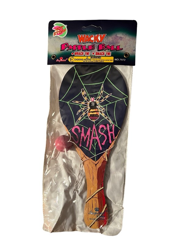 1995 Imperial Toy Wacky Paddle Ball Spider Web SMASH! Nos New In Package