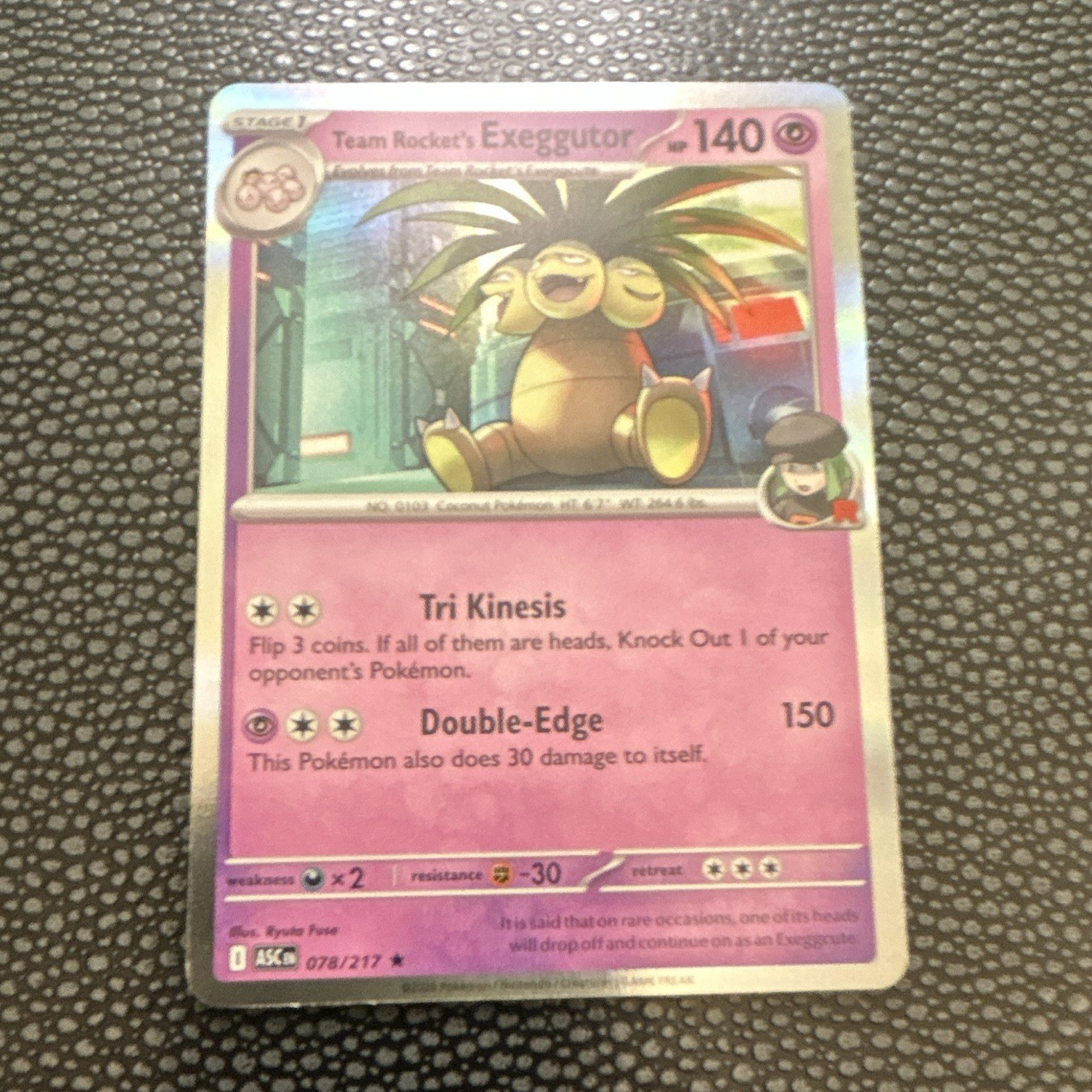 Pokémon Team Rocket's Exeggutor 078/217 140 HP Holo Rare Stage 1 Card