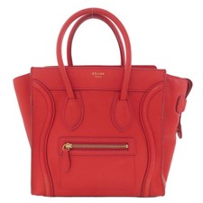 CELINE Luggage micro Handbag Leather Ladies Used 