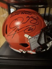 Cleveland Browns Autographed Football Helmet Fanatics Authentic OBJ & Jarvis