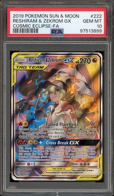 Reshiram & Zekrom GX #222 from Cosmic Eclipse ((2019)) – Pokémon card