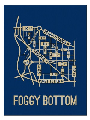 Foggy Bottom, Washington D.C. Street Map Poster Photo Wall Art 13 x 19 inch