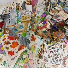 240+ Page Lot Stickers Reflective Mixed Types No Dupes Junk Journal Craft