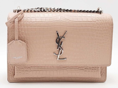 Yves Saint Laurent Crocodile Embossed Medium Sunset Handbag Aa0526lzxzsa