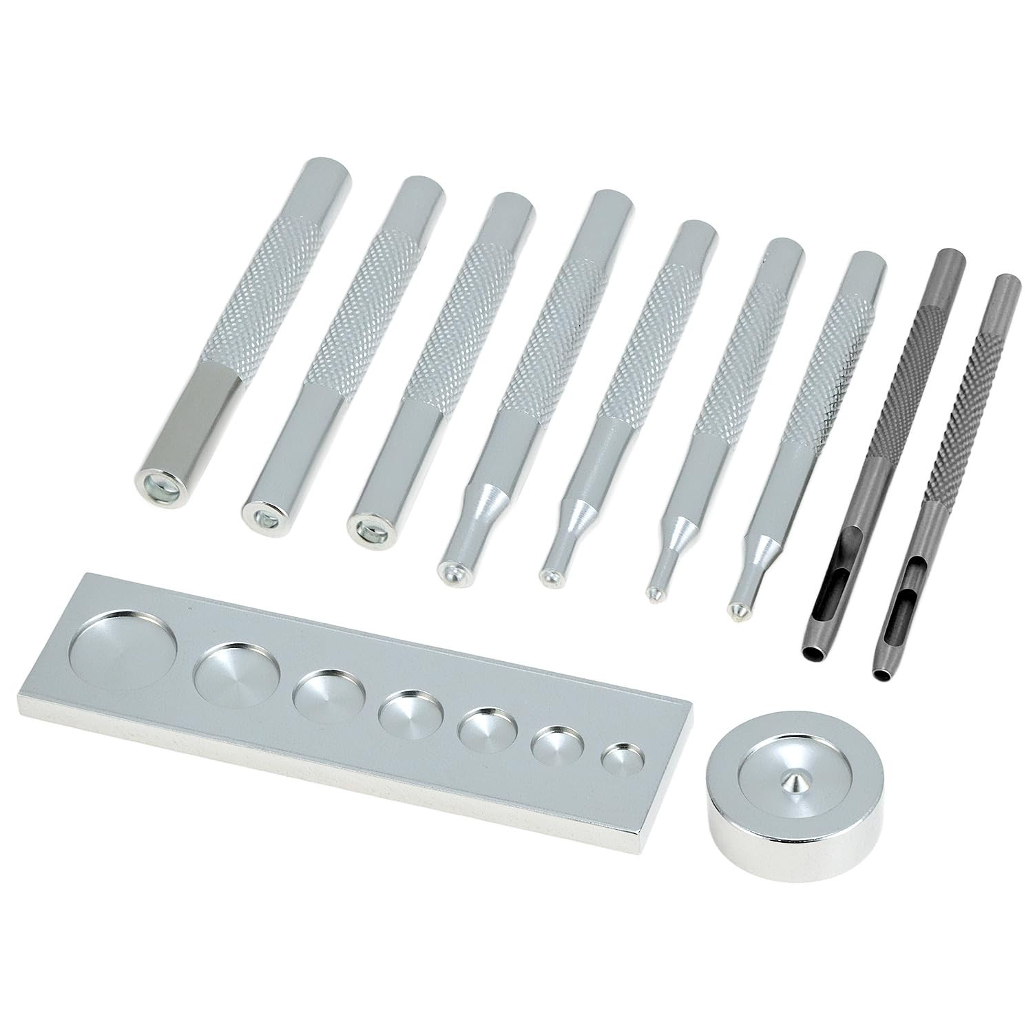 Craft Tool Die Punch Snap Kit Rivet Setter with Base, Solid Metal Construction,