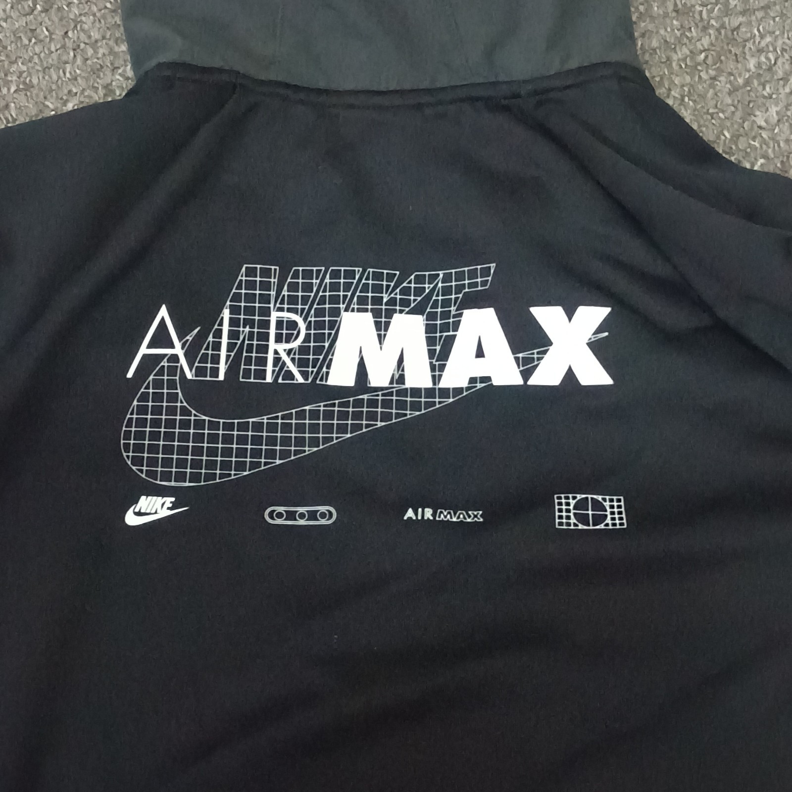 Nike Air Max Kids's Full Zip Hooded Fleece Hoodie Black/Grey XL 5