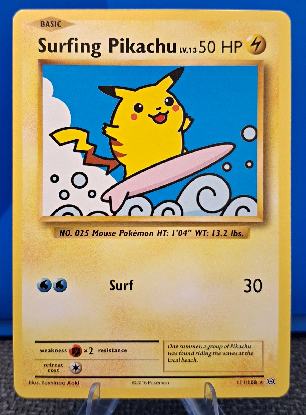 Pokemon Surfing Pikachu 111/108 XY Evolutions Secret Rare NM