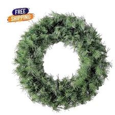 Basic Christmas Wreath, Green, 20" Free Ship