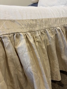 Eastern Accents JOLENE Satin Dust Ruffle Bedskirt Gold Full Size 74x54” 16” Drop