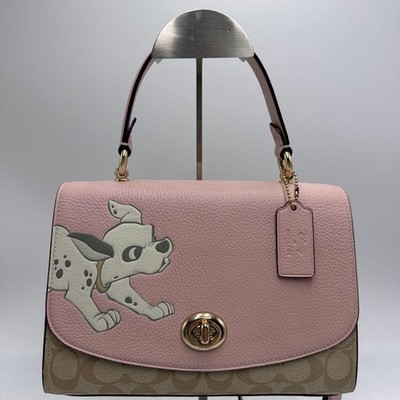 COACH x Disney 101 Dalmatians Shoulder Hand Bag Pink Leatjer
