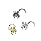 New Spider Nose Screw Hook Stud Nose Ring 316L Surgical Steel 20g 0.8mm