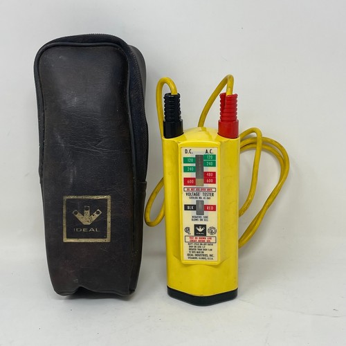 Ideal Vol-Con Voltage Tester 61-065 AC/DC 120-600V with Case Yellow