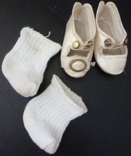 55 mm ALTE SCHUHE FÜR ANTIKE PUPPE, PUPPENSC...
